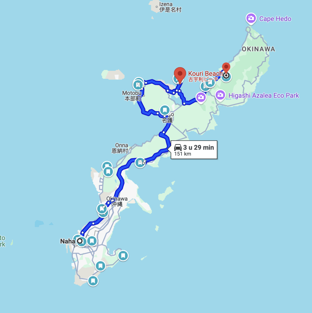 De 7 beste Japanse autoroutes – Kitsune Travel Route3 - Okinawa