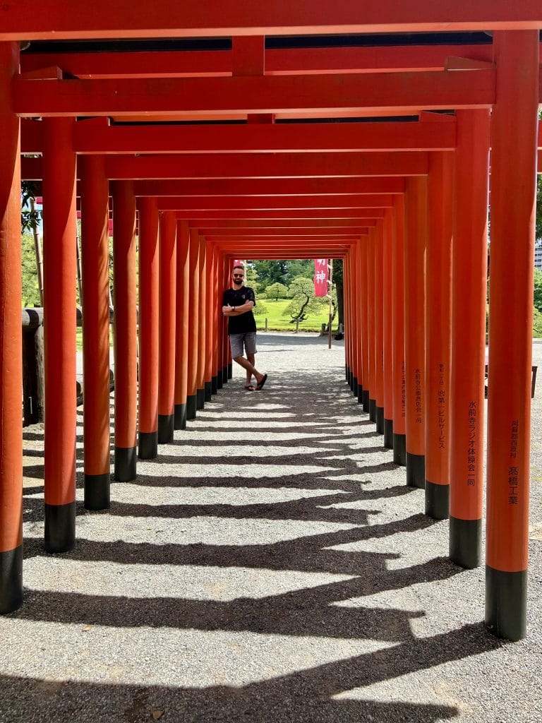 Off the beaten path in Japan: 4 rustige alternatieven voor de drukste hotspots – Kitsune Travel Mark onder torii poortjes in Kumamoto