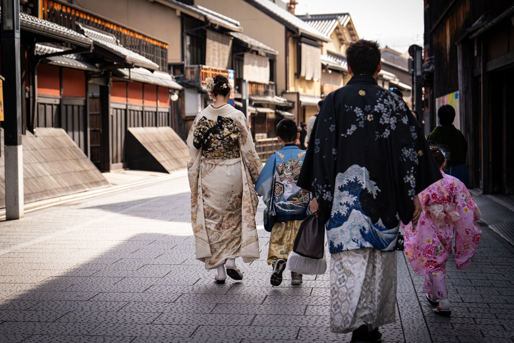 Kanazawa met kinderen – Kitsune Travel Gezin in kimono voor kimono-verhuur Kanazawa