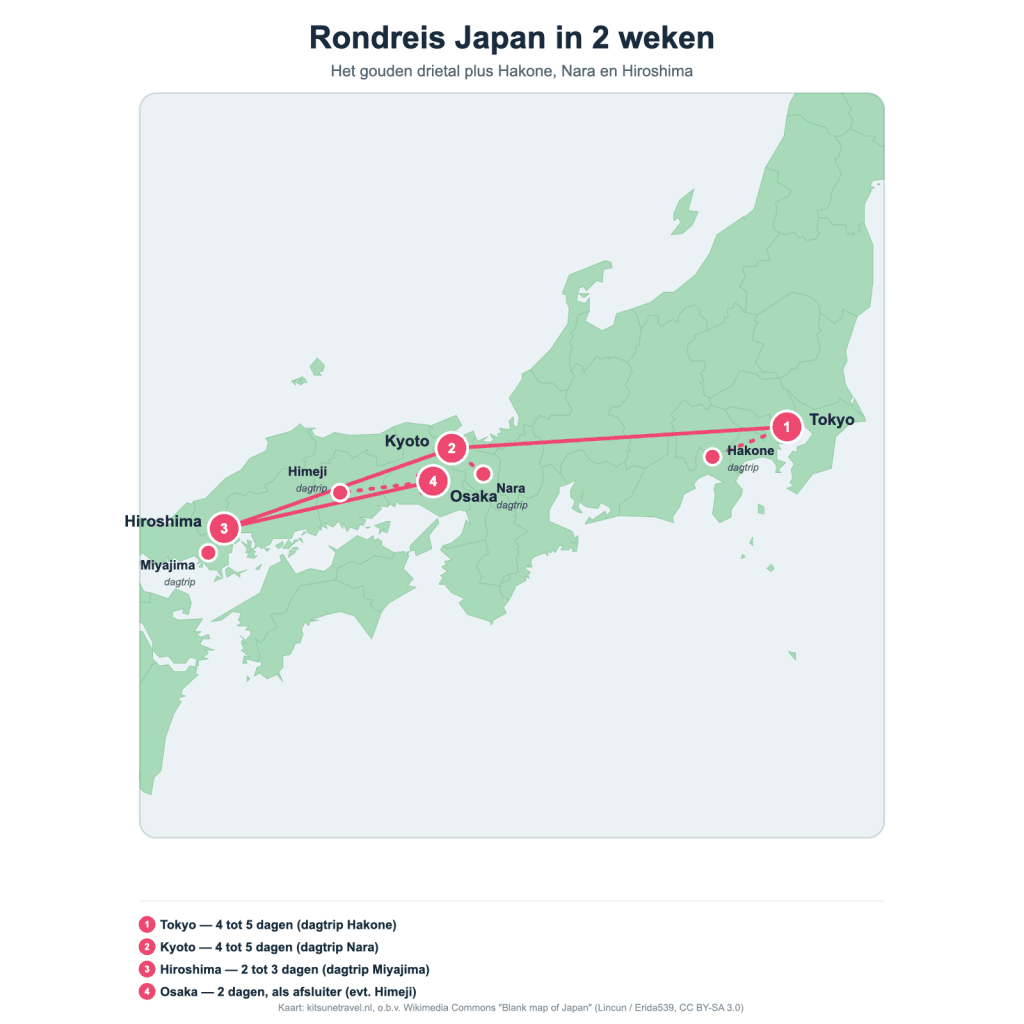 Rondreis door Japan: de beste route voor 1, 2 of 3 weken (met kinderen) – Kitsune Travel Rondreis Japan
