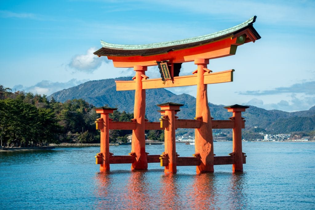 Miyajima Itsukushima drijvende torii Hiroshima